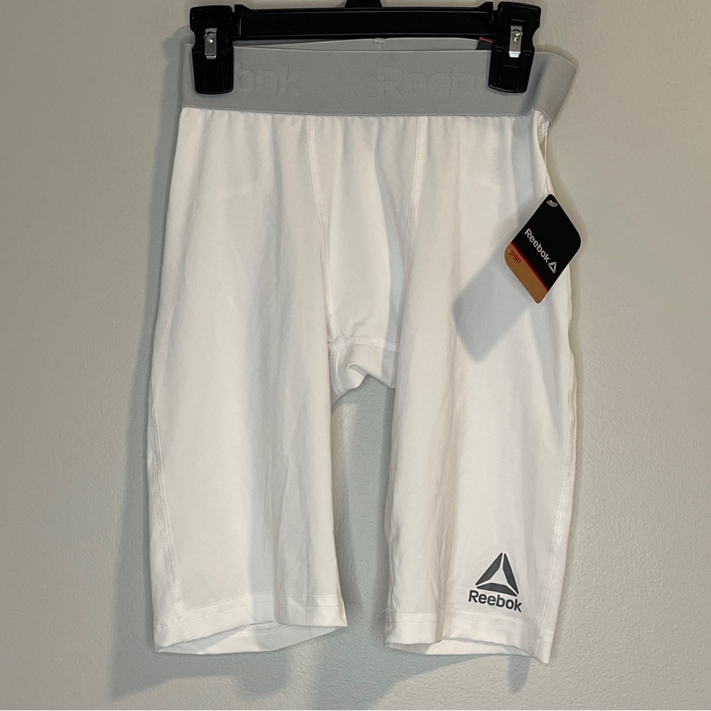 Reebok Men’s Solid Compression Briefs Pure White Small NWT